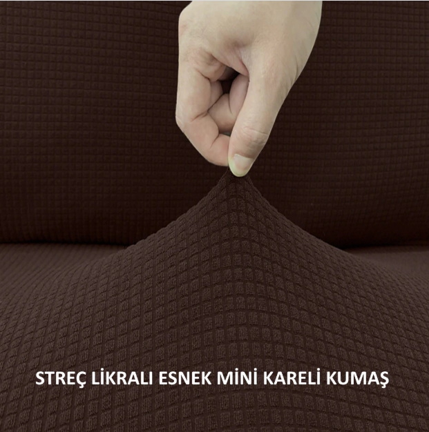 STREÇ LİKRALI LASTİKLİ MİNİ KARE ÇEKYAT ÖRTÜSÜ TAKIMI - 3+3+1+1 MAKSİ ÇEKYAT TAKIMI İÇİN - GRİ