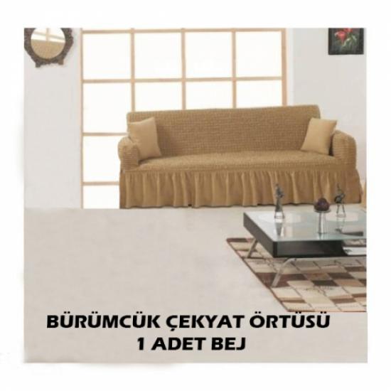 BÜRÜMCÜK KOLTUK ÖRTÜSÜ - 1 ADET ÜÇLÜ ÇEKYAT İÇİN - BEJ