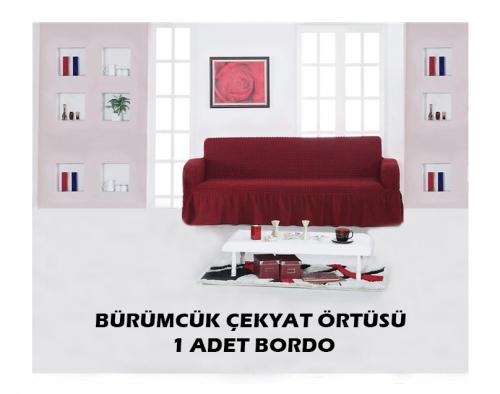 BÜRÜMCÜK KOLTUK ÖRTÜSÜ - 1 ADET ÜÇLÜ ÇEKYAT İÇİN - BORDO