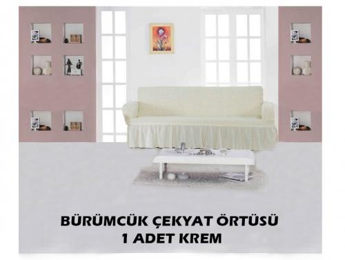 BÜRÜMCÜK KOLTUK ÖRTÜSÜ - 1 ADET ÜÇLÜ ÇEKYAT İÇİN - KREM